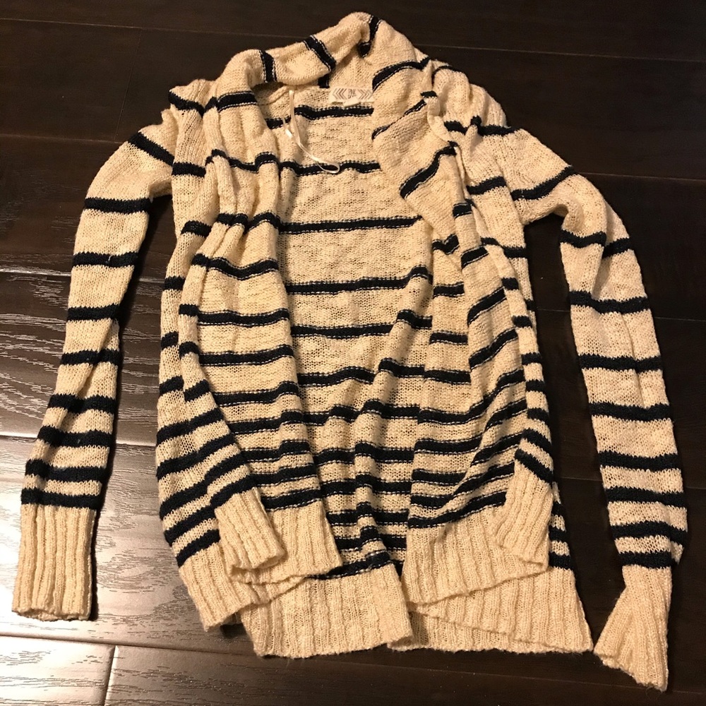 Navy and cream cardigan